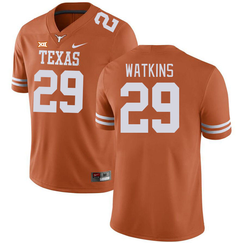 Men #29 Reid Watkins Texas Longhorns College Football Jerseys Stitched-Orange